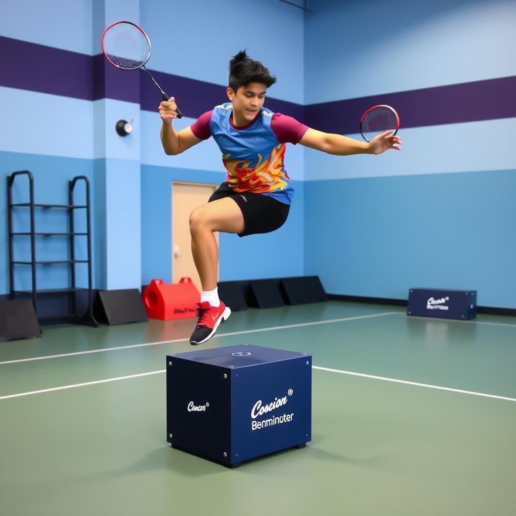 Box jump untuk melatih daya ledak kaki Box jump untuk melatih daya ledak kaki