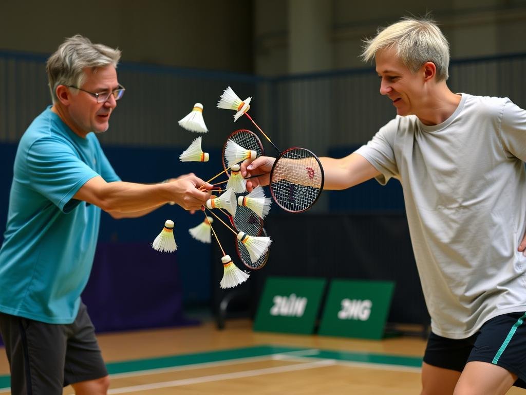 Multi-shuttle drill untuk koordinasi badminton Multi-shuttle drill untuk koordinasi badminton