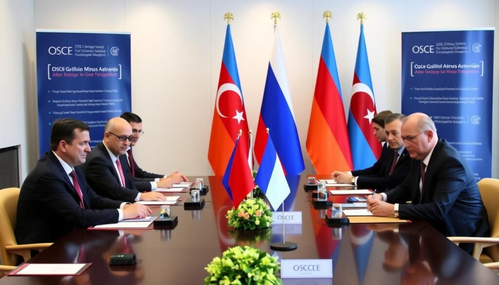 Pertemuan diplomatik OSCE Minsk Group dengan perwakilan Armenia dan Azerbaijan membahas Konflik Nagorno-Karabakh dan Diplomasi Pertemuan diplomatik OSCE Minsk Group dengan perwakilan Armenia dan Azerbaijan membahas Konflik Nagorno-Karabakh dan Diplomasi