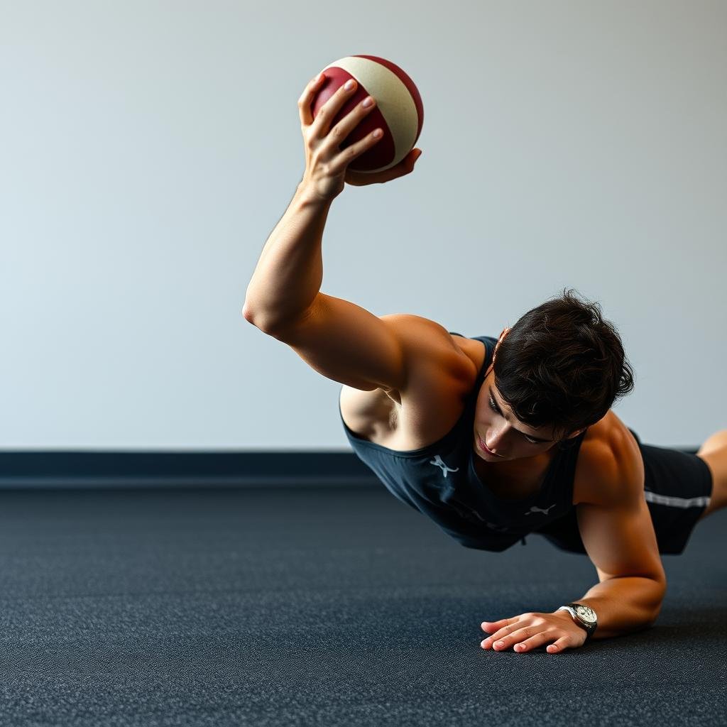 Plank dengan ball transfer untuk core dan koordinasi Plank dengan ball transfer untuk core dan koordinasi