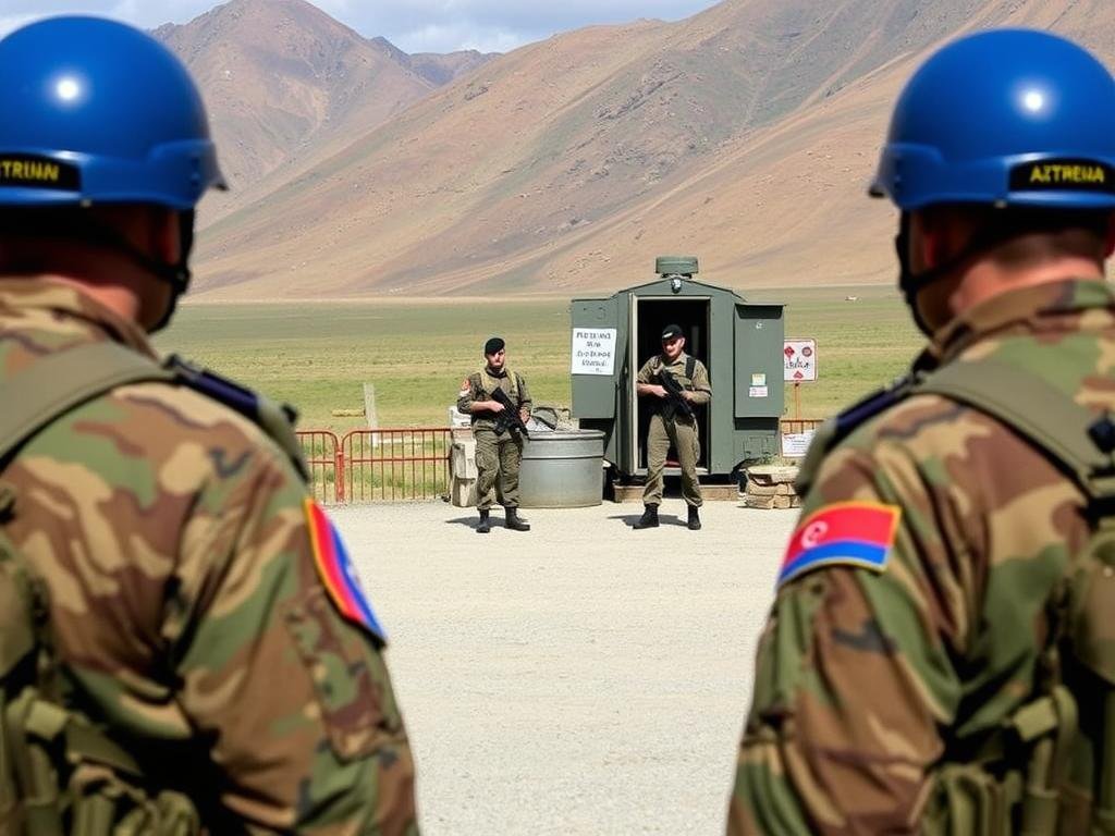Tentara penjaga perdamaian internasional berpatroli di zona perbatasan Nagorno-Karabakh Tentara penjaga perdamaian internasional berpatroli di zona perbatasan Nagorno-Karabakh