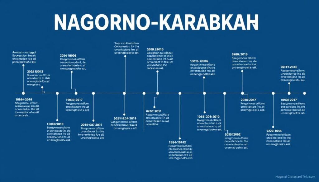 Timeline konflik Nagorno-Karabakh dari era Soviet hingga perang 2020 menunjukkan peristiwa-peristiwa penting dalam Konflik Nagorno-Karabakh dan Diplomasi Timeline konflik Nagorno-Karabakh dari era Soviet hingga perang 2020 menunjukkan peristiwa-peristiwa penting dalam Konflik Nagorno-Karabakh dan Diplomasi